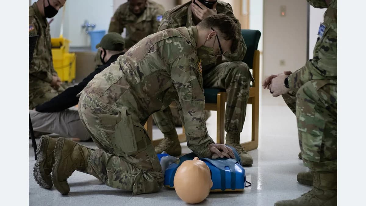 CPR training on a manikin